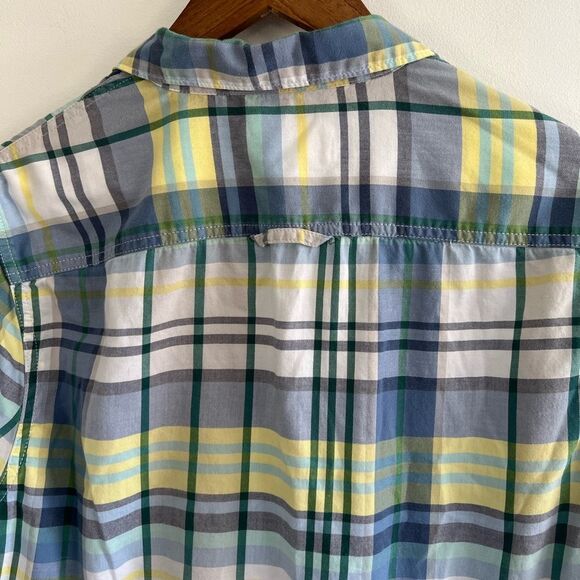 1901 Blue Green Yellow Plaid Button Down Collared Shirt Nordstroms Men's Medium - Picture 16 of 16